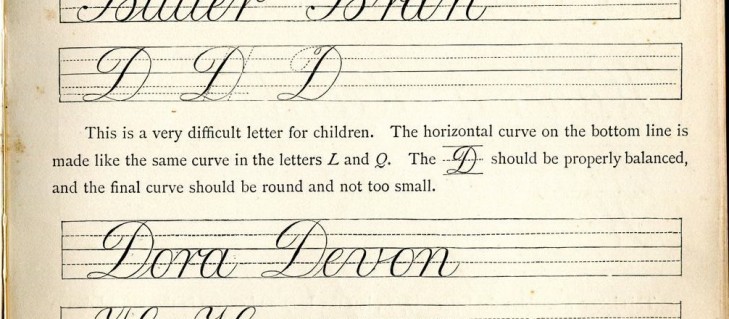 Excerpt from a manual of handwriting. Explains to teachers how to teach handwriting.
