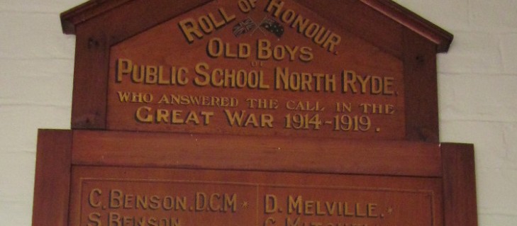 Detail of North Ryde PS WW1 honour board